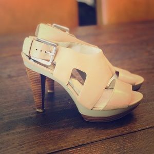 Michael Kors Carla Leather Platform Heal/Sandal